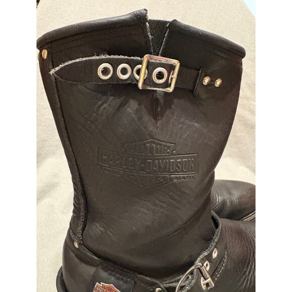 Rare VTG Harley-Davidson Size 9 Women’s Soft Black Leather Pull On Boots - Picture 11 of 14